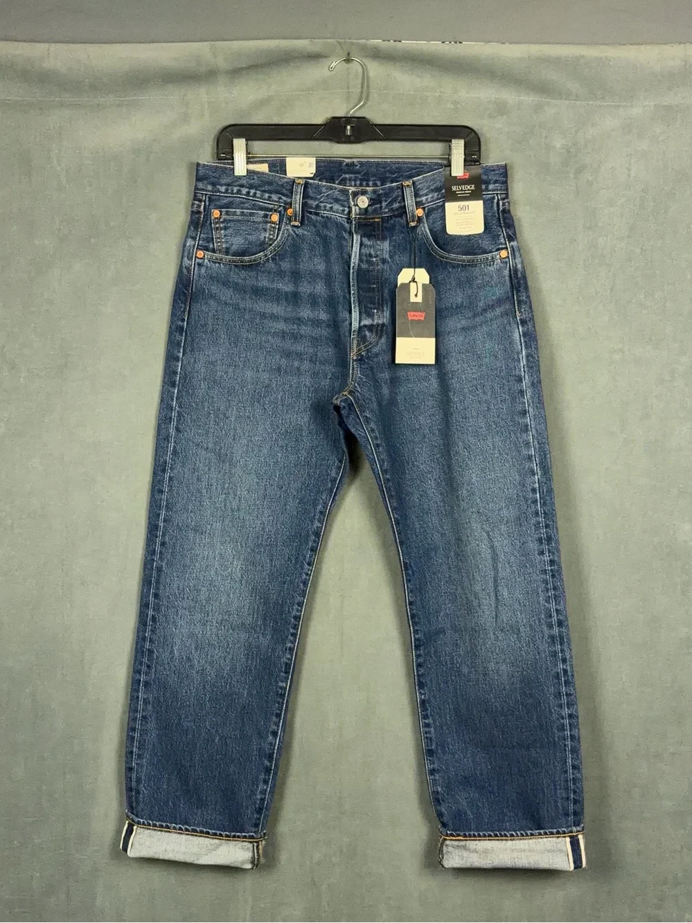 Levis 501 93 Straight Leg Selvedge Jeans Mens Size 33x30 Button Fly Americana